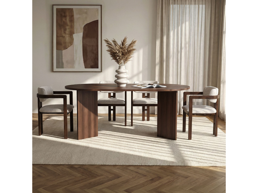 Juego de Mesa y Silla de Madera Meridia 4" (5 Piezas) - 180 x 90 x 75 cm - Blanco