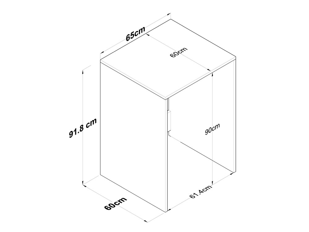Armario de madera para lavadora "Dido" - 65 x 60 x 91 cm - Blanco