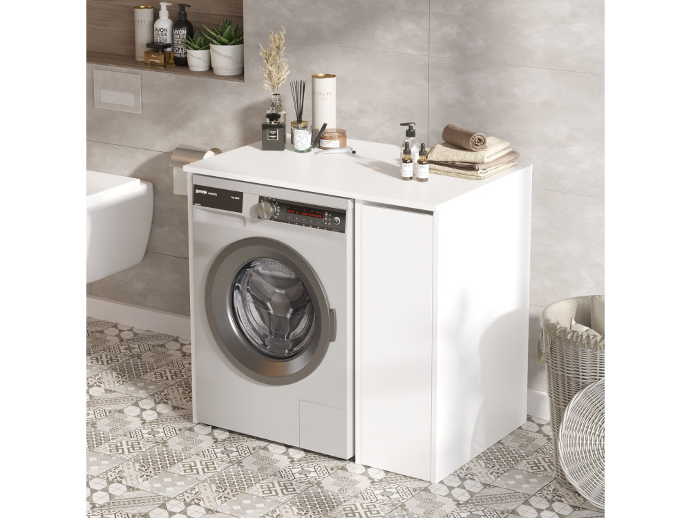 Armario de madera para lavadora "Tera" - 93 x 60 x 88 cm - Blanco