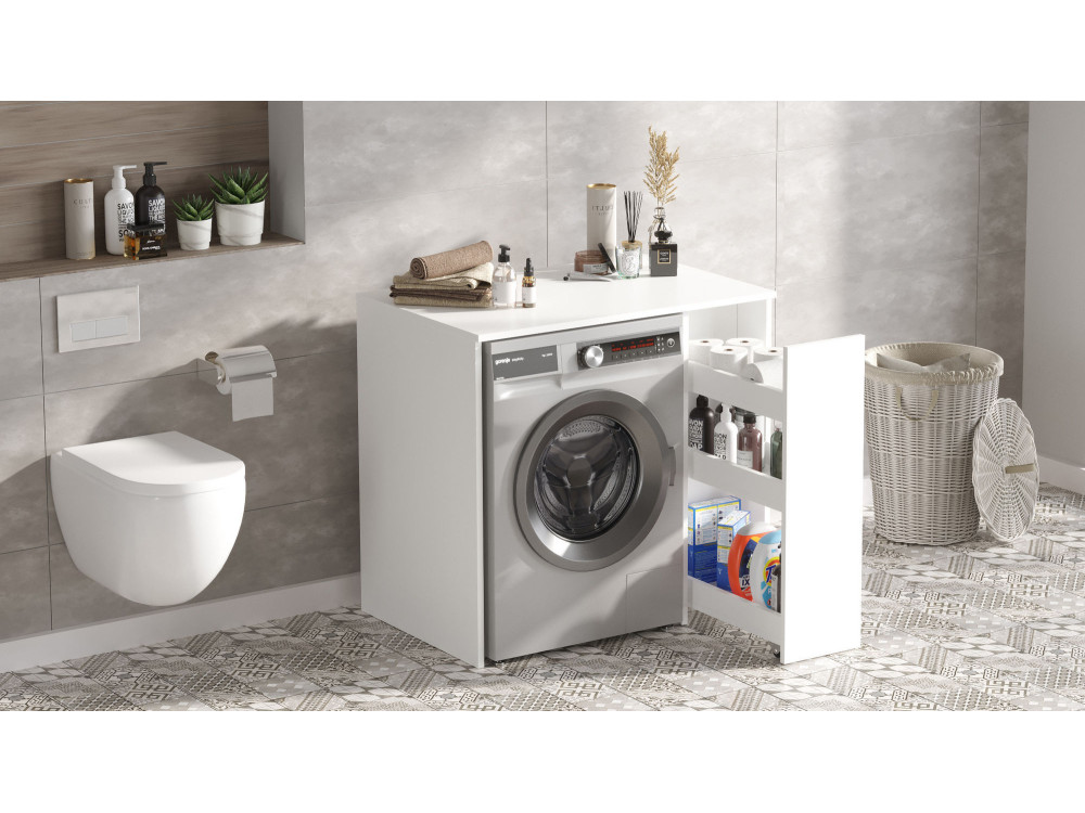 Armario de madera para lavadora "Tera" - 93 x 60 x 88 cm - Blanco