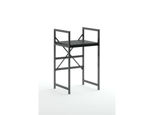Armario metálico para lavadora "Junior" - 70 x 60 x 116 cm - Negro