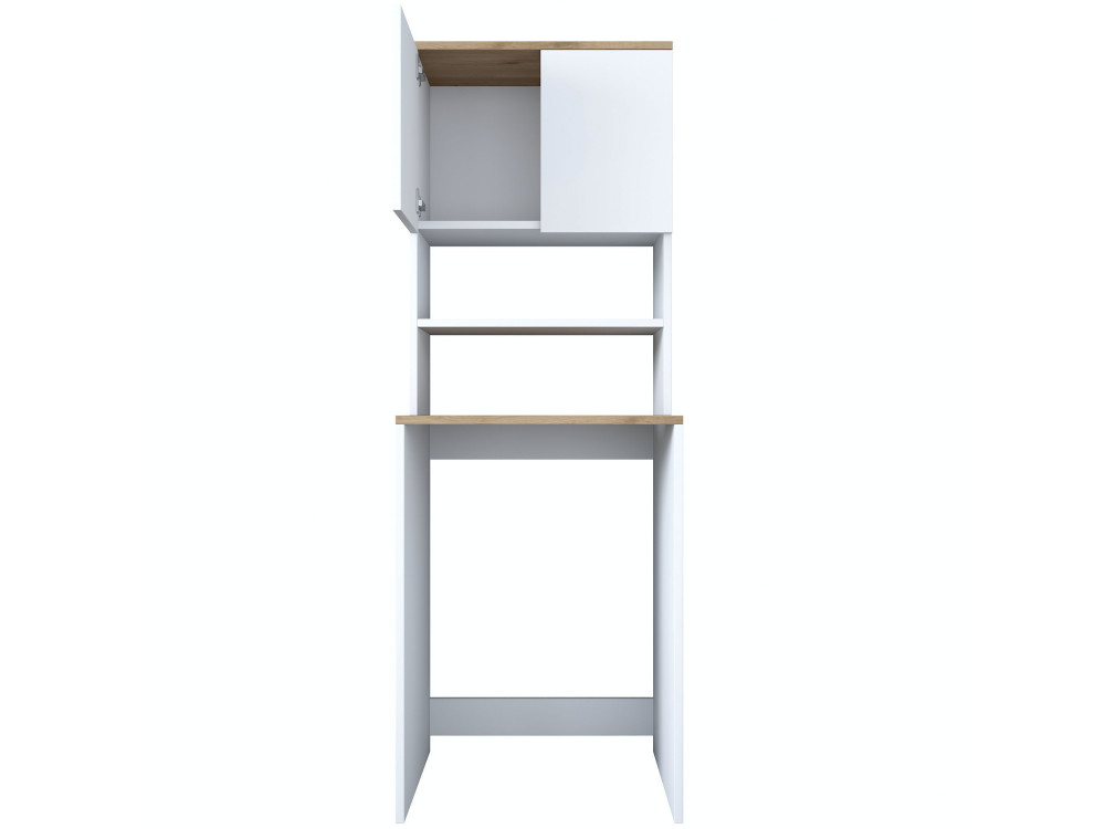 Armario de madera para lavadora "Kado" - 65 x 60 x 183 cm - Blanco