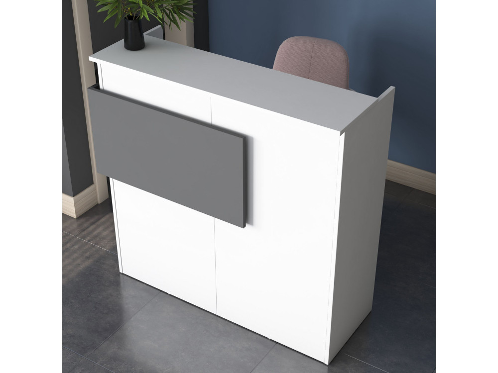 Mesa de recepción de madera "Mona" - 110 x 40 x 110 cm - Blanca