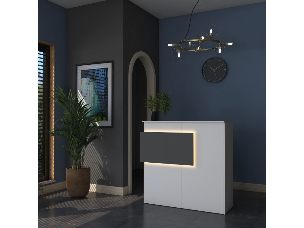 Mesa de recepción de madera "Mona" - 110 x 40 x 110 cm - Blanca