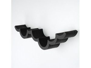 Portarrollos de papel higiénico de madera "WC018 - 62 x 16 x 9 cm - Negro