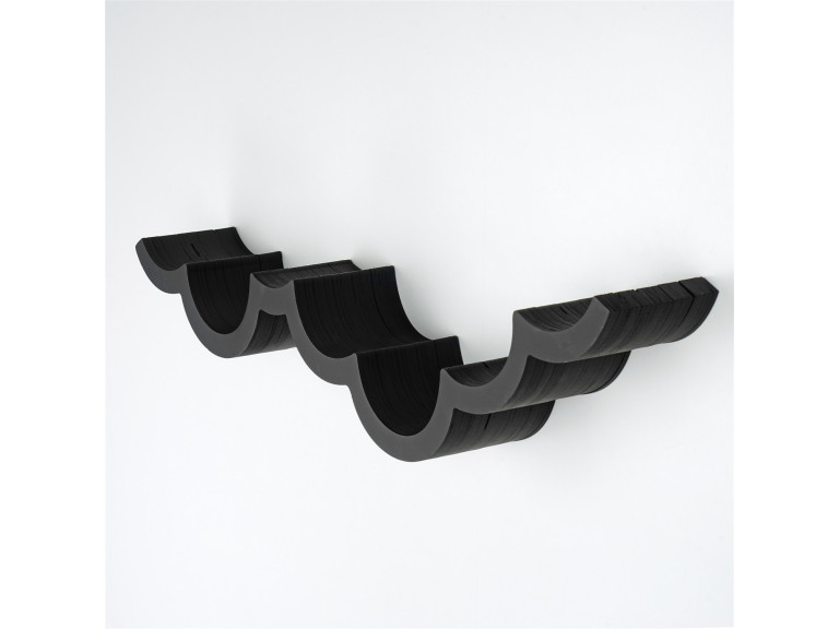 Portarrollos de papel higiénico de madera "WC018 - 62 x 16 x 9 cm - Negro
