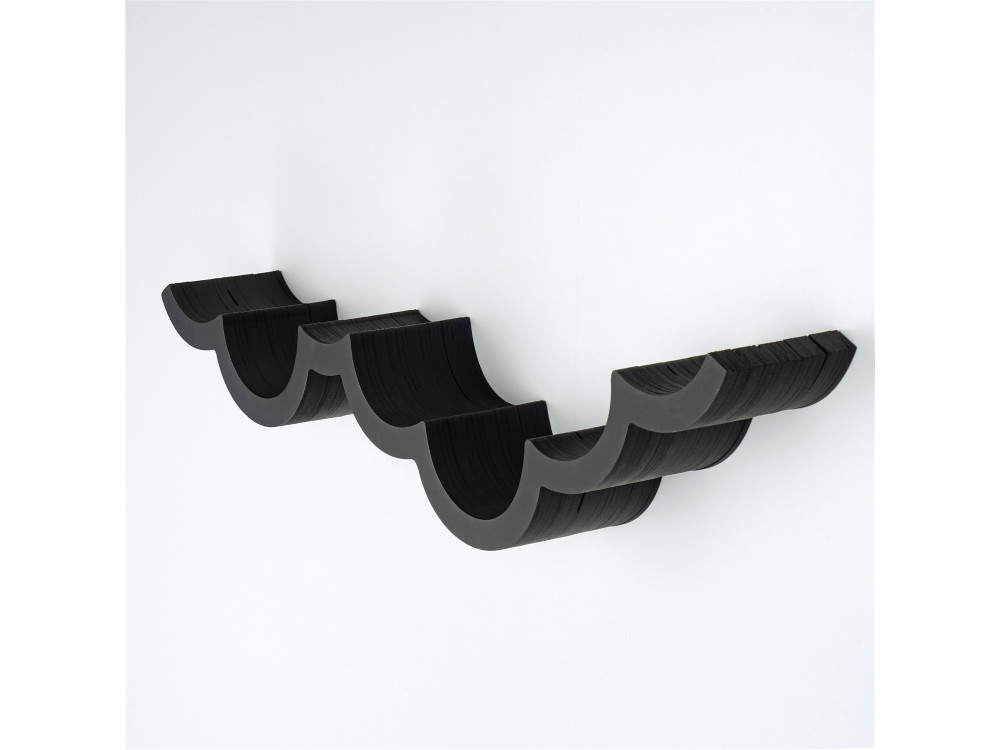 Portarrollos de papel higiénico de madera "WC018 - 62 x 16 x 9 cm - Negro