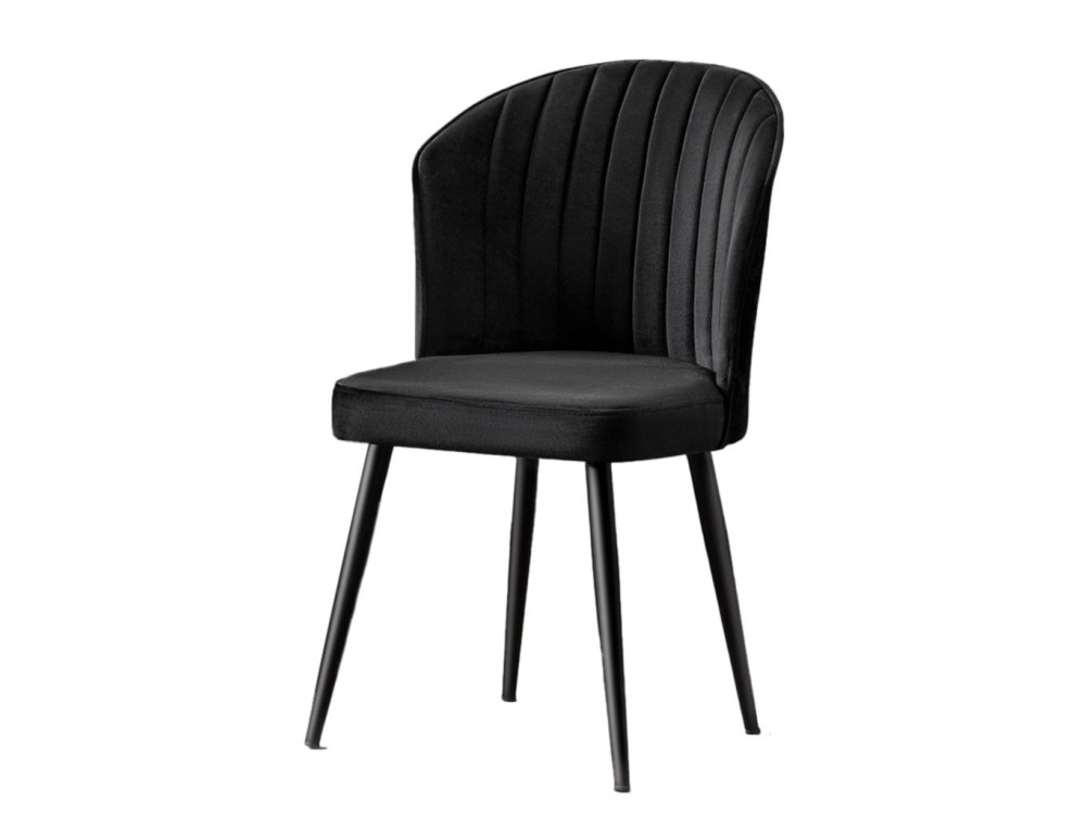 Lote de 4 sillas de madera "Rubi" - 52 x 42 x 85 cm - Negro