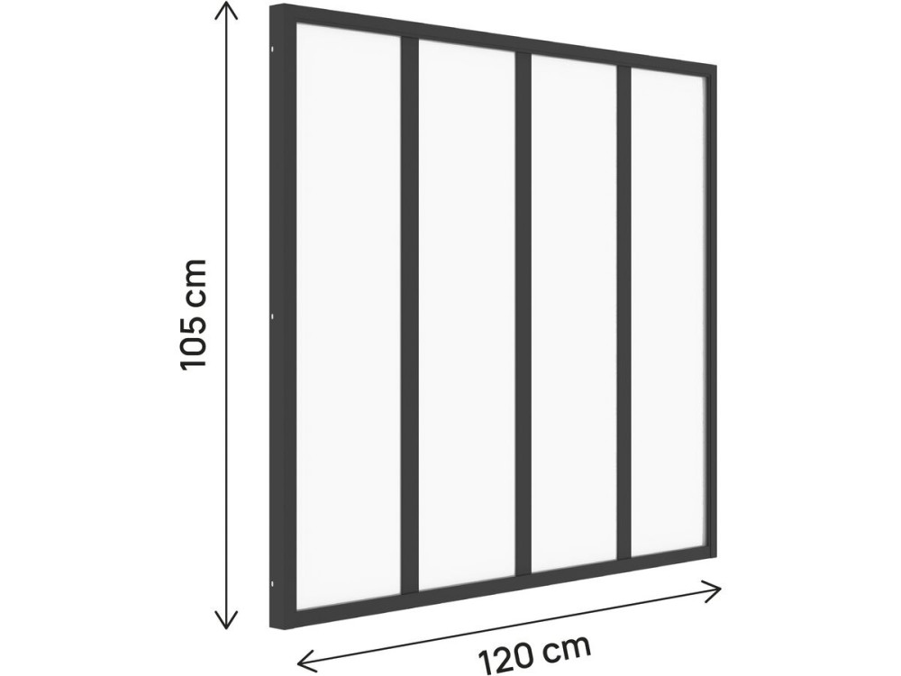 Cubierta de aluminio para taller «Panorama» - 120 x 105 cm - Negro
