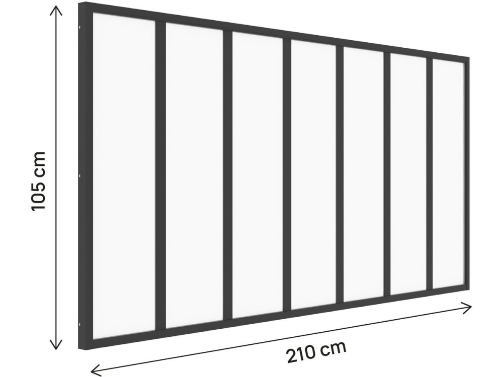 Cubierta de aluminio para taller «Panorama» - 210 x 105 cm - Negro
