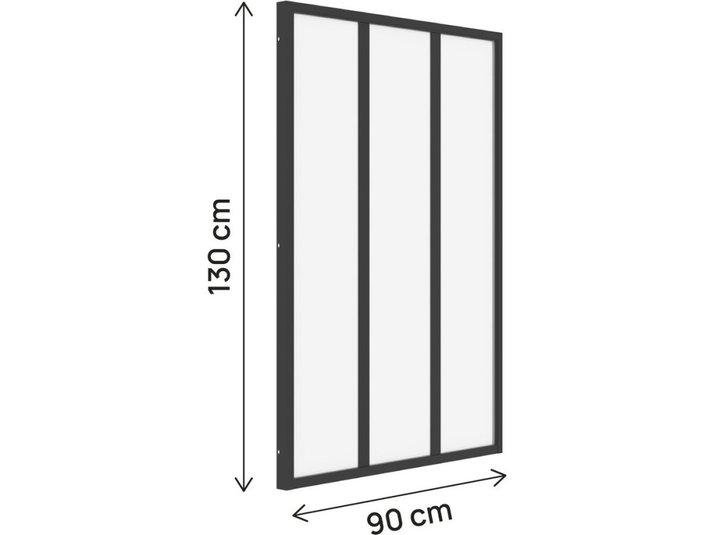 Cubierta acristalada de aluminio para taller «Panorama» - 90 x 130 cm - Negro