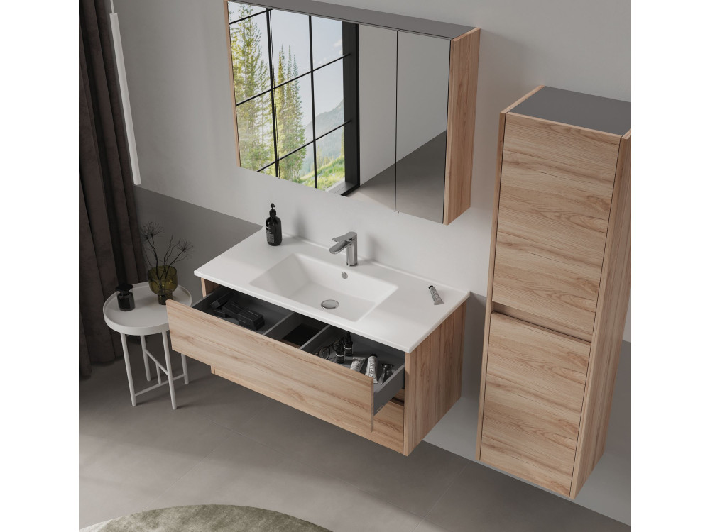 Mueble de baño «Side 40» - 40 x 27 x 138 cm - Roble