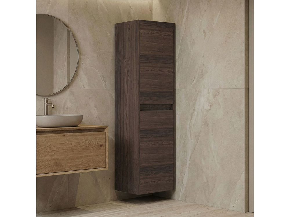 Mueble de baño «Side 40» - 40 x 27 x 138 cm - Nogal oscuro