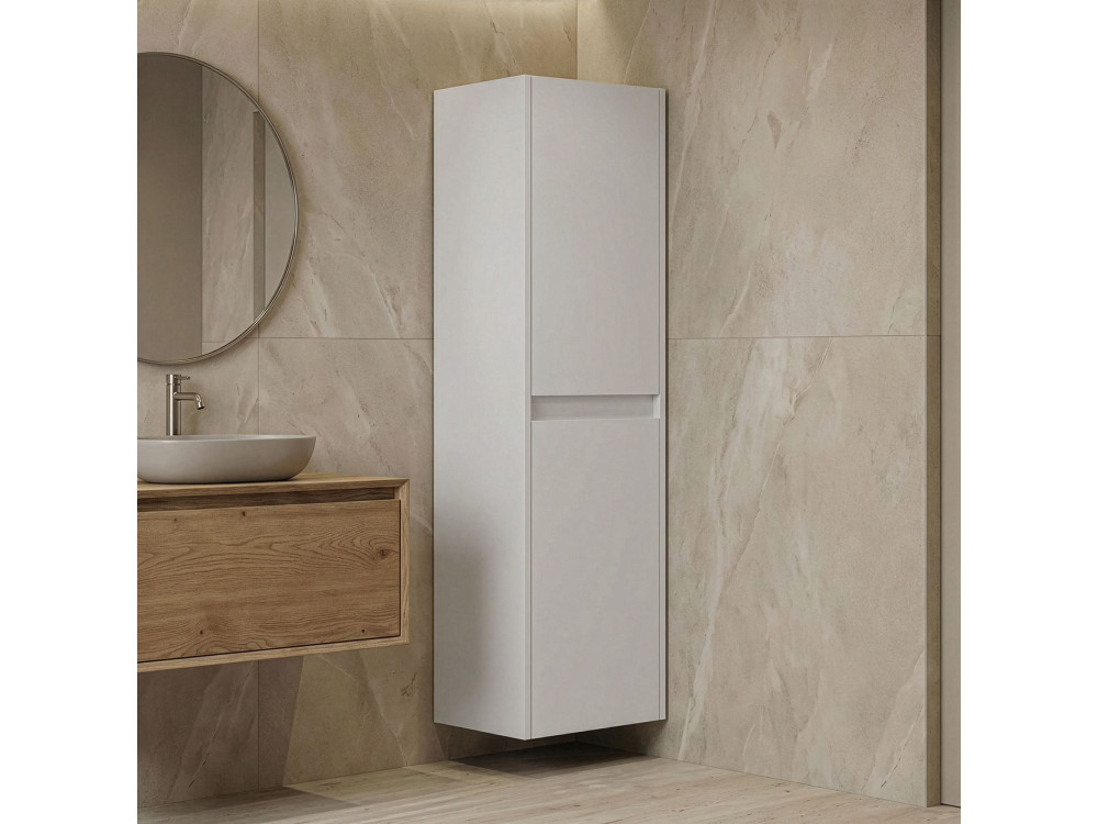 Armario de baño «Side 40» - 40 x 27 x 138 cm - Blanco mate