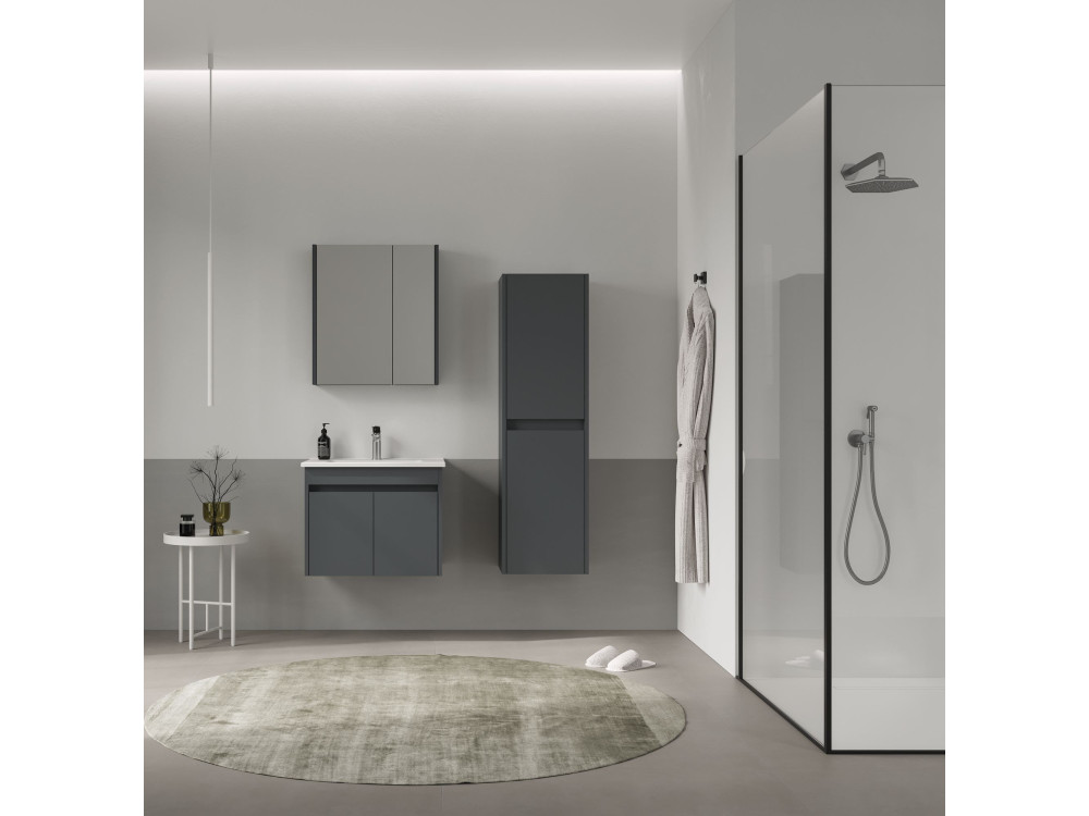 Armario de baño «Side 40» - 40 x 27 x 138 cm - Antracita mate