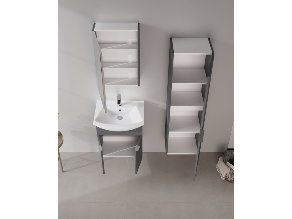 Mueble de baño «Purus Desna 40» - 40 x 32 x 138 cm - Antracita mate
