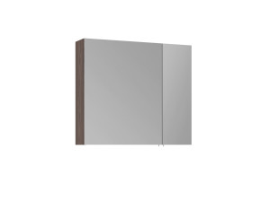 Mueble de baño con espejo «Side 80» - 79 x 16 x 66 cm - Nogal oscuro