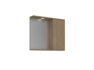 Mueble de baño con espejo «Purus 80» - 75 x 18 x 68 cm - Roble Sonomo