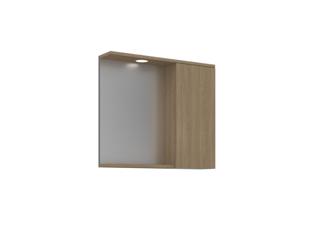 Mueble de baño con espejo «Purus 80» - 75 x 18 x 68 cm - Roble Sonomo
