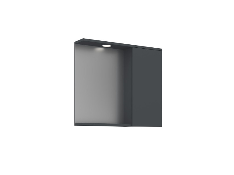 Mueble de baño con espejo «Purus 80» - 75 x 18 x 68 cm - Antracita mate