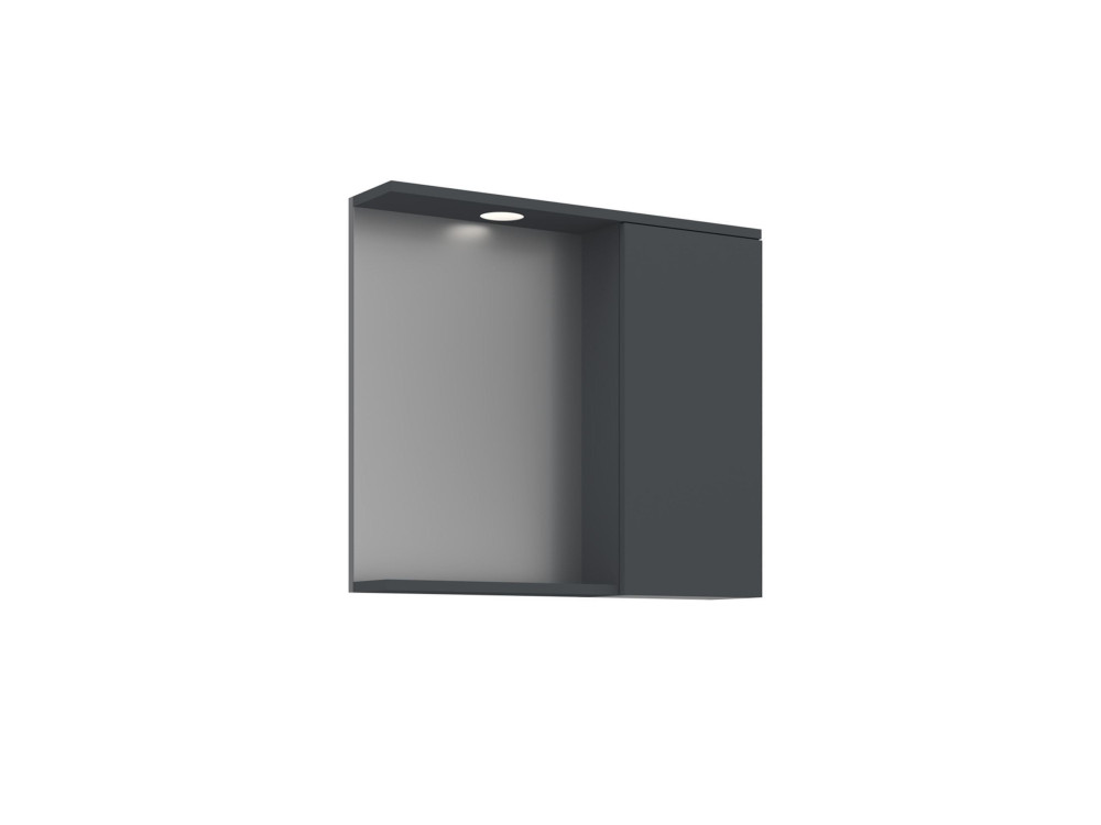 Mueble de baño con espejo «Purus 80» - 75 x 18 x 68 cm - Antracita mate