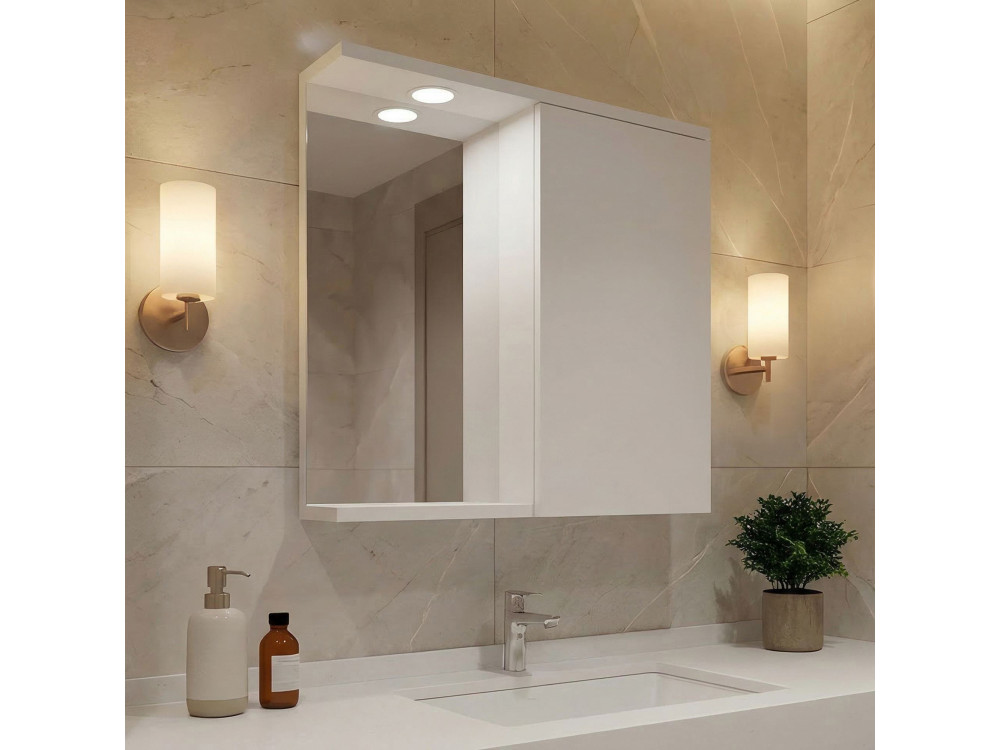 Mueble de baño con espejo «Purus 80» - 75 x 18 x 68 cm - Blanco