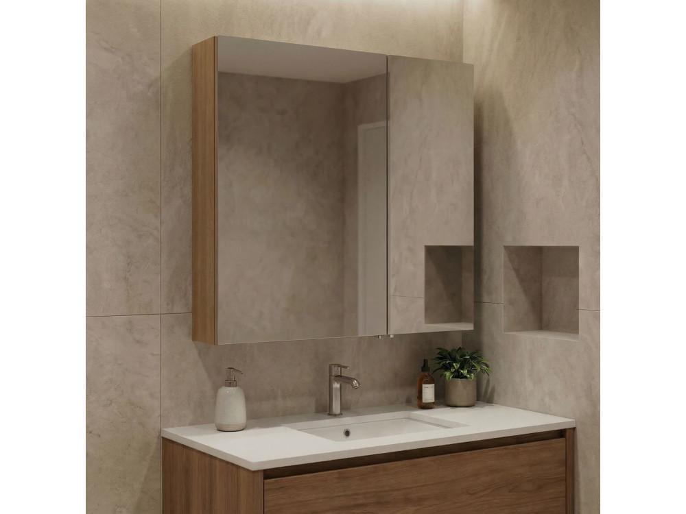 Mueble de baño con espejo «Purus Desna 60» - 60 x 16 x 66 cm - Roble Sonomo