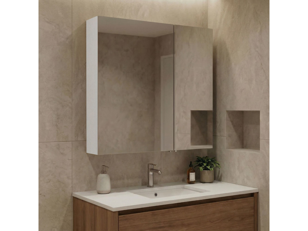 Mueble de baño con espejo «Purus Desna 60» - 60 x 16 x 66 cm - Blanco