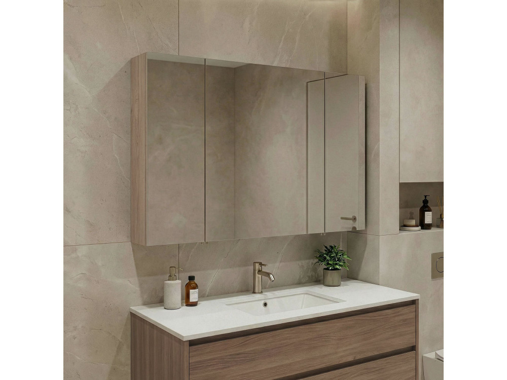 Mueble de baño con espejo «Side 100» - 100 x 16 x 66 cm - Roble