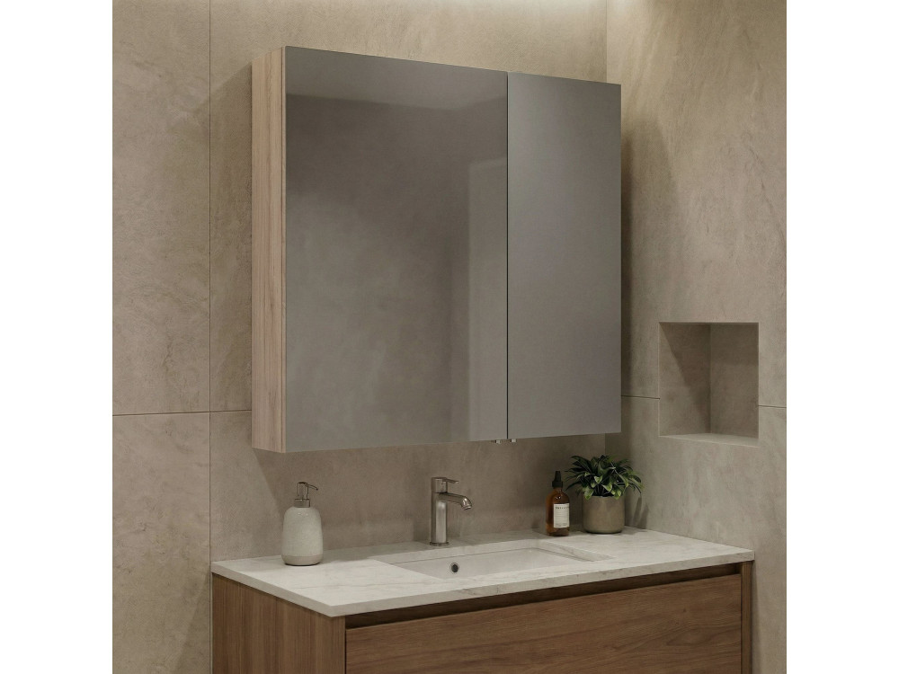 Mueble de baño con espejo «Side 60» - 60 x 16 x 66 cm - Roble