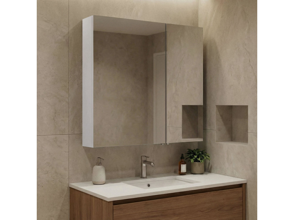 Mueble de baño con espejo «Side 60» - 60 x 16 x 66 cm - Blanco mate