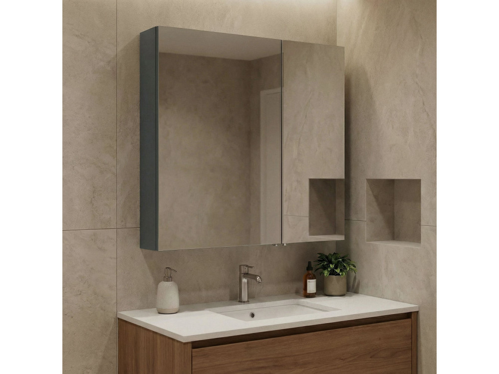 Mueble de baño con espejo «Side 60» - 60 x 16 x 66 cm - Antracita mate