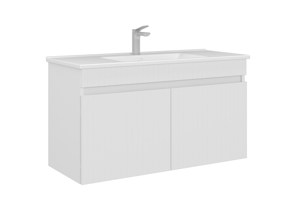 Mueble para lavabo «Tivoli 100» - 100 x 45 x 57 cm - Blanco mate