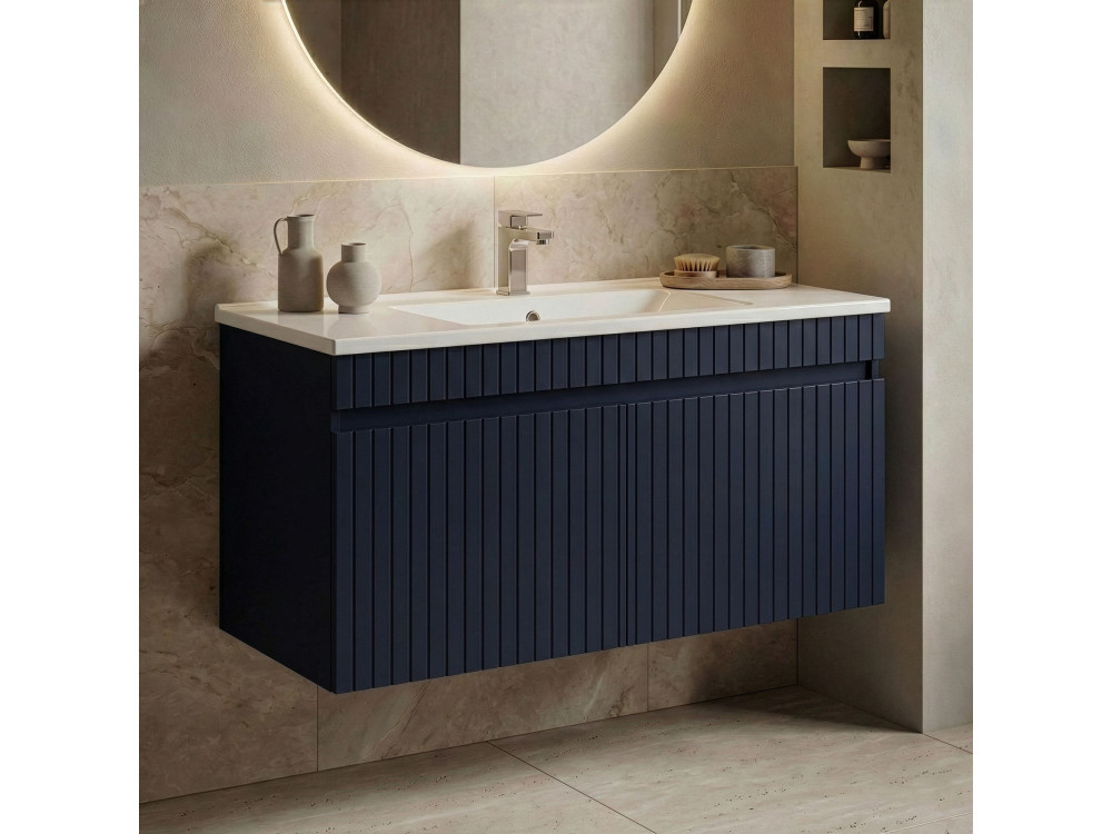 Mueble para lavabo «Tivoli 100» - 100 x 45 x 57 cm - Azul marino mate