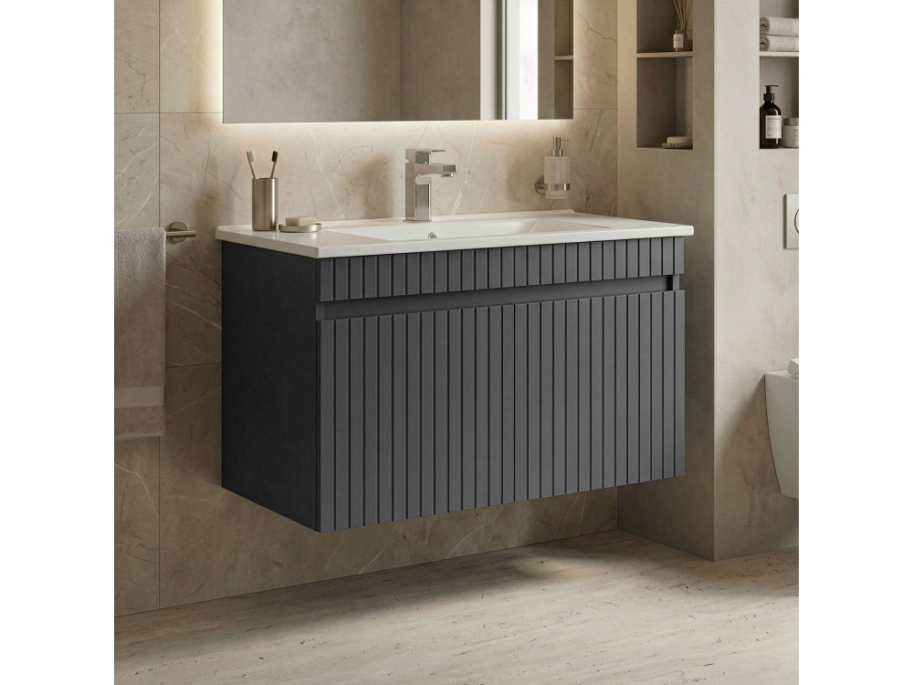 Mueble para lavabo «Tivoli 85» - 85 x 45 x 57 cm - Antracita mate