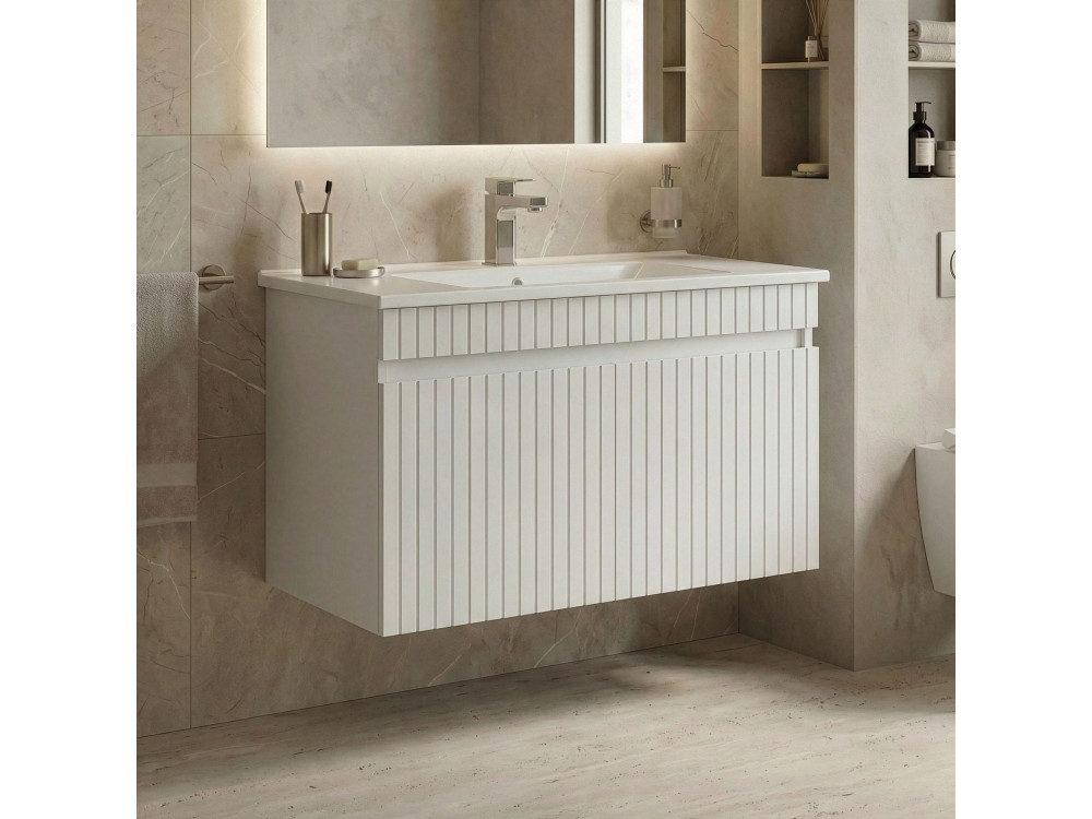Mueble para lavabo «Tivoli 85» - 85 x 45 x 57 cm - Blanco mate