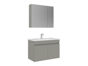 Conjunto de mueble con lavabo y espejo (2 piezas) «Tivoli 85» - 85 x 45 x 57 cm - Cachemira mate