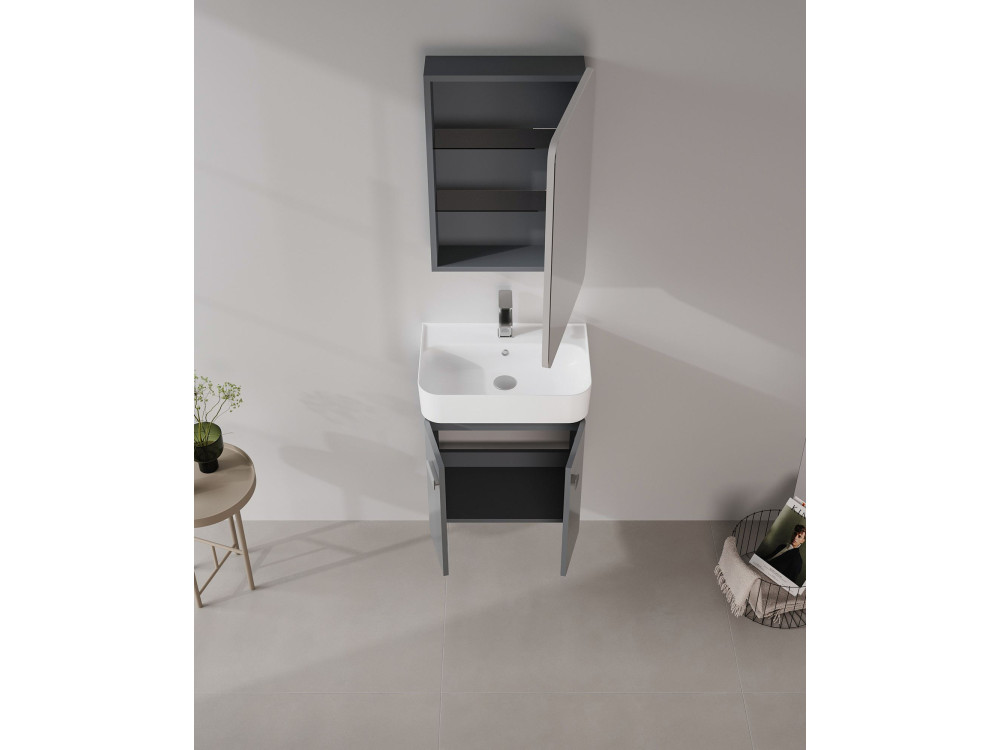 Mueble para lavabo «Orbit 55» - 55 x 38 x 62 cm - Antracita
