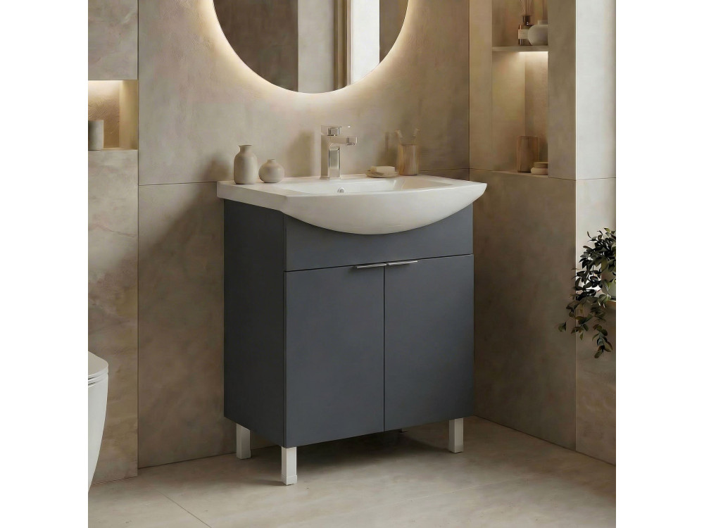 Mueble para lavabo «Purus 65» - 65 x 50 x 83 cm - Antracita mate