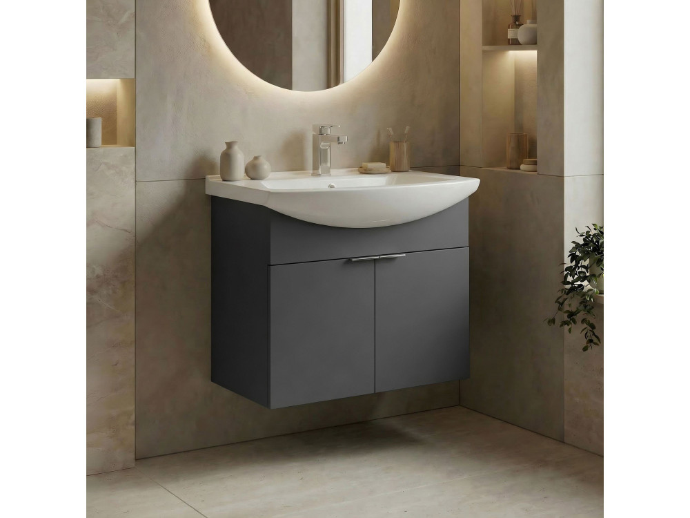 Mueble para lavabo «Purus 65» - 65 x 50 x 58 cm - Antracita mate