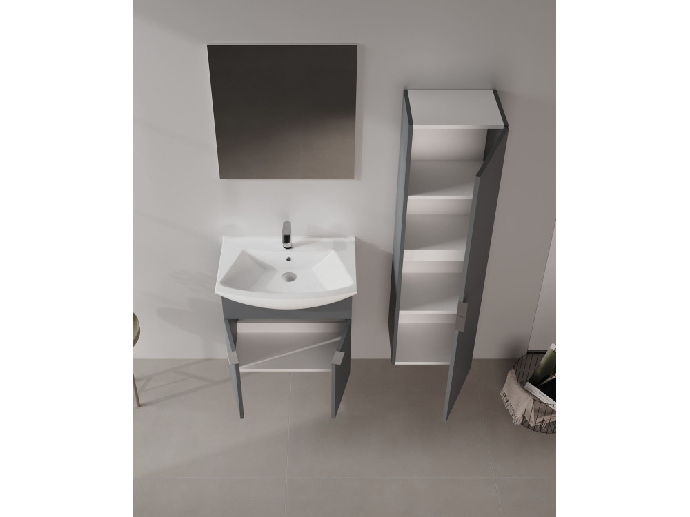 Mueble para lavabo «Purus 65» - 65 x 50 x 58 cm - Antracita mate