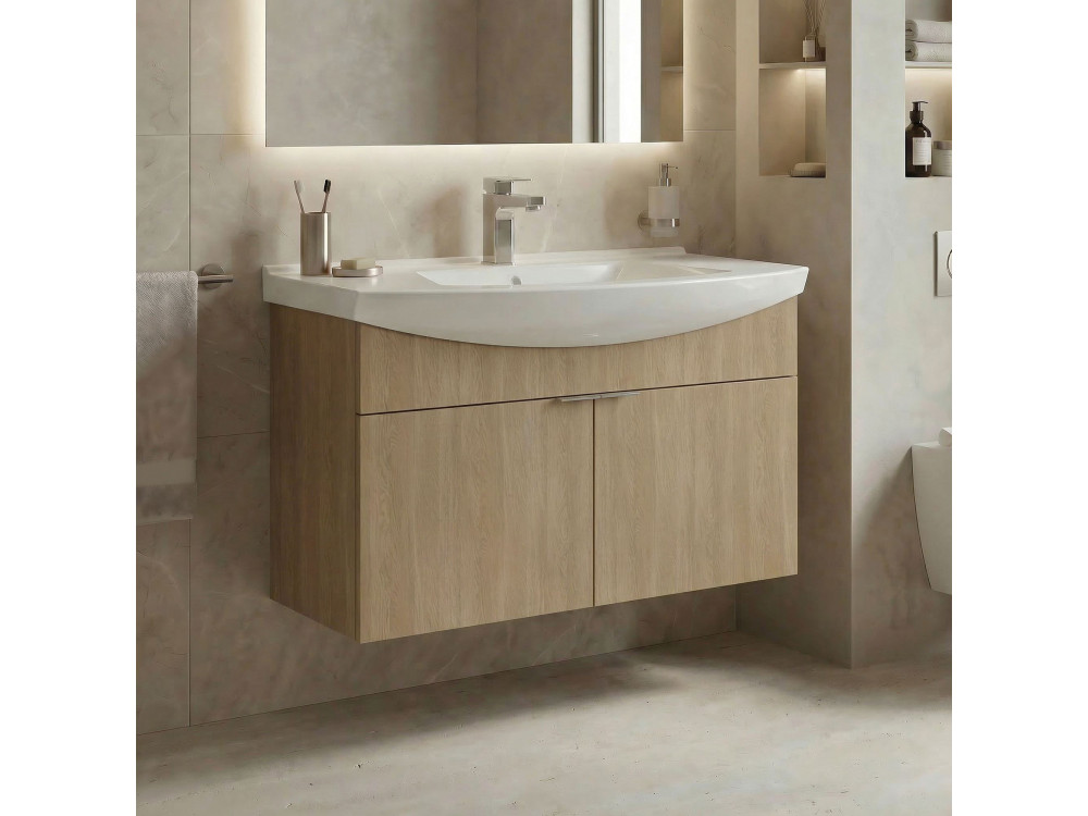 Mueble de lavabo «Purus 80» - 80 x 50 x 58 cm - Roble Sonomo