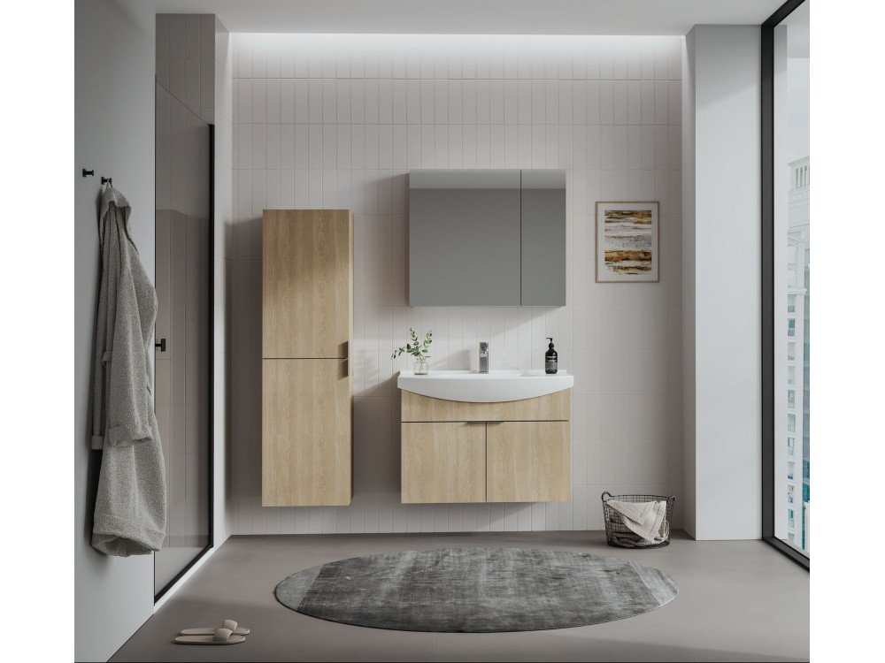 Mueble de lavabo «Purus 80» - 80 x 50 x 58 cm - Roble Sonomo