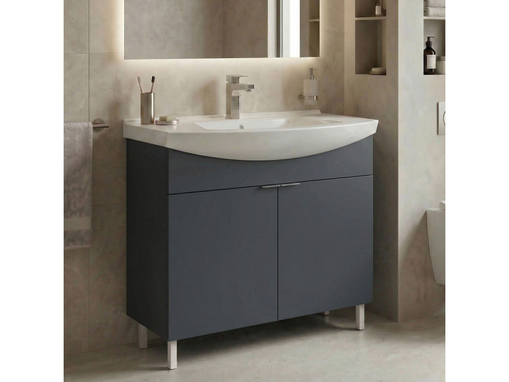 Mueble para lavabo «Purus 80» - 80 x 50 x 83 cm - Antracita mate