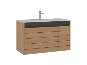 Mueble para lavabo «Ricato 100» - 101 x 47 x 62 cm - Nogal