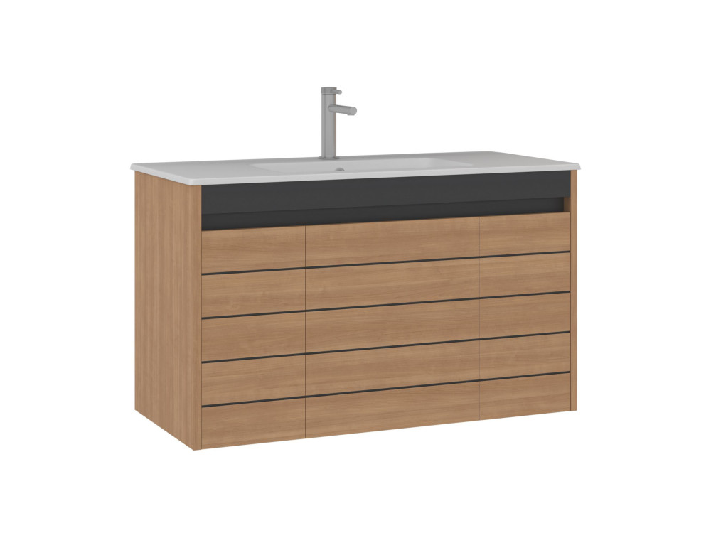 Mueble para lavabo «Ricato 100» - 101 x 47 x 62 cm - Nogal