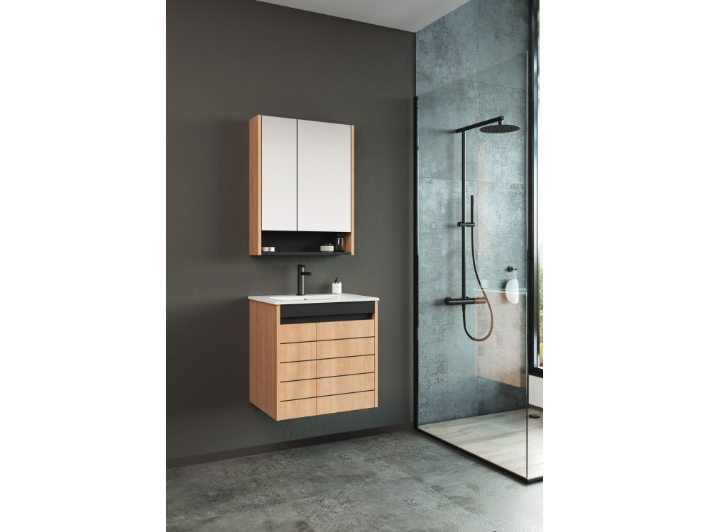 Mueble para lavabo «Ricato 60» - 61 x 47 x 62 cm - Nogal