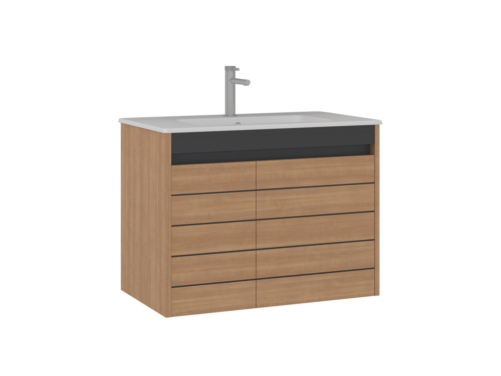 Mueble para lavabo «Ricato 80» - 81 x 47 x 62 cm - Nogal