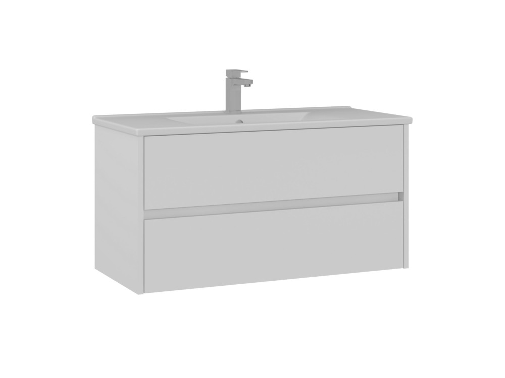 Mueble para lavabo «Side 100 v3» - 100 x 45 x 52 cm - Blanco mate