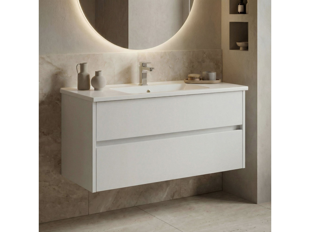 Mueble para lavabo «Side 100 v3» - 100 x 45 x 52 cm - Blanco mate
